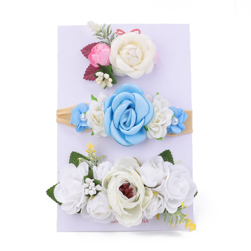 3pcs Flowers Headband Hairband Hair Accessories For Baby Girls