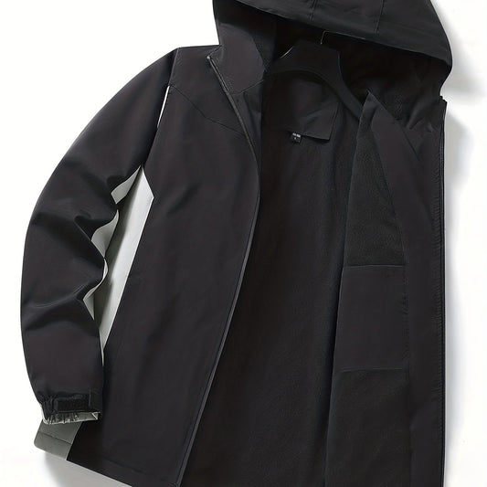 Boys Windbreaker Fleece Lined Hooded Jacket Zip Up Waterproof Coat