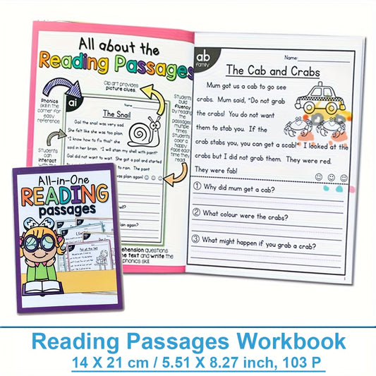 LACHILLY Reading Passages Workbook for Kids - Improve Comprehension