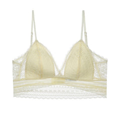 Floral Lace Triangle Bralette Lightweight Wireless Bra