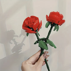 DIY Red Roses Blocks Flowers Gift Girlfriend