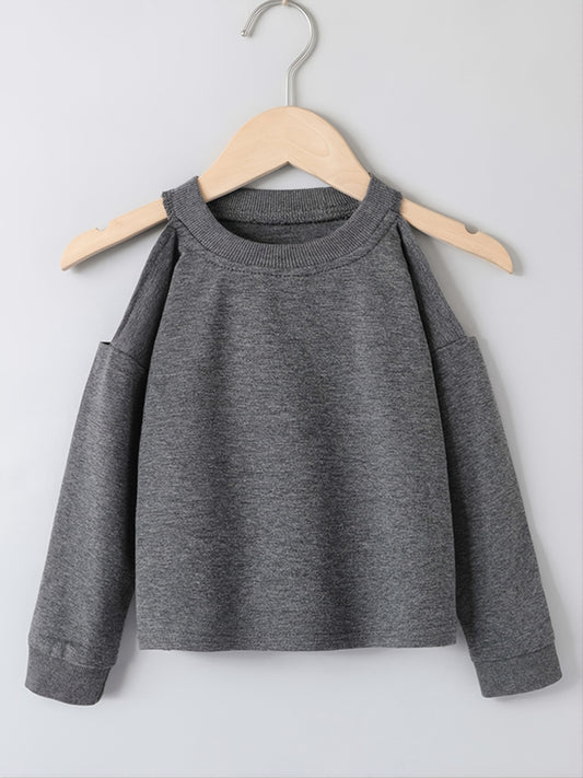 Girls Long Sleeve Off Shoulder Sweatshirt Spring Autumn