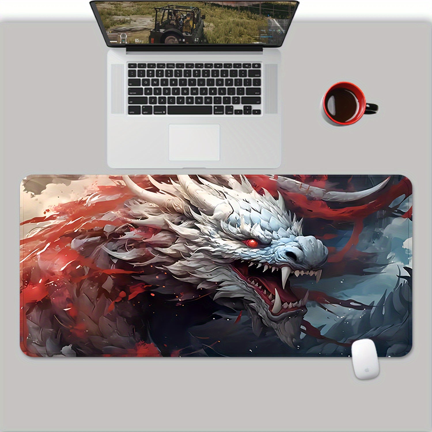 Dragon Large Gaming Mousepad HD Keyboard Mat Desk Natural Rubber