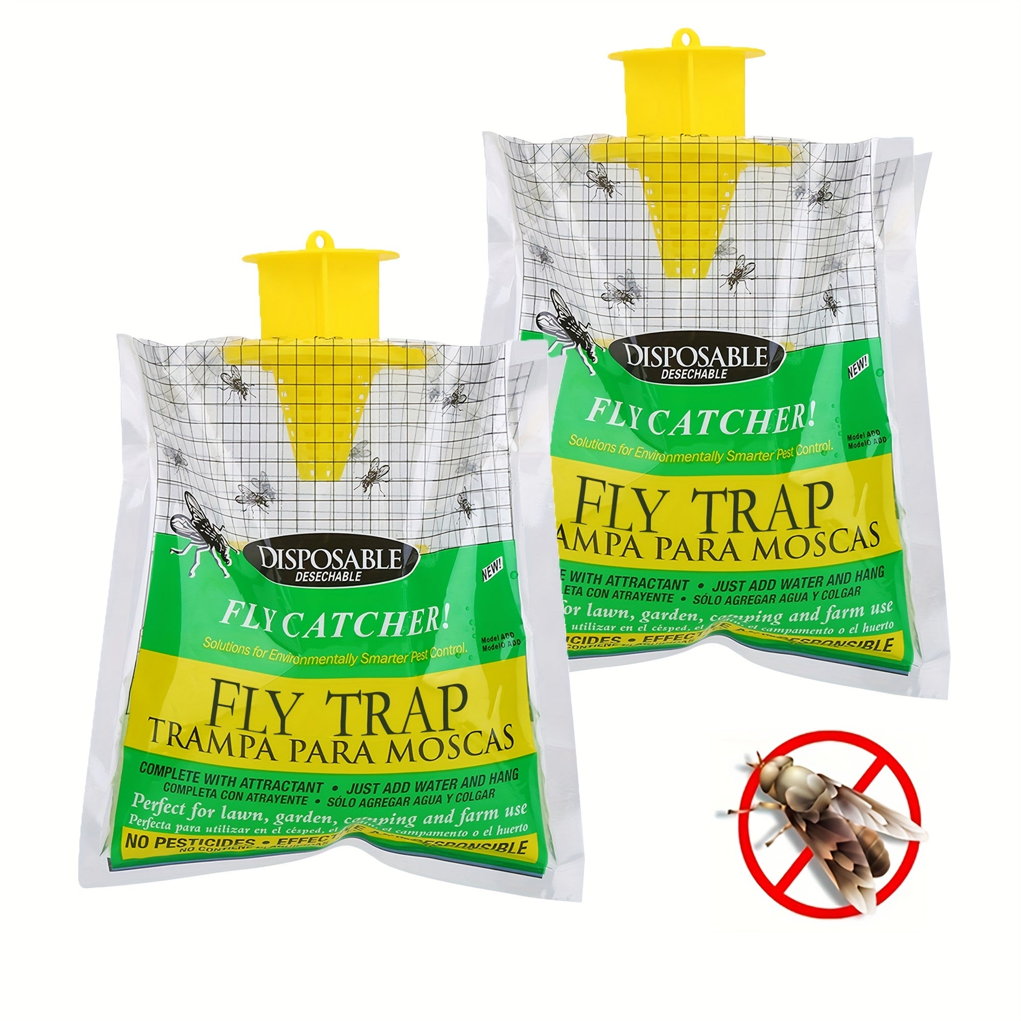 Outdoor Disposable Fly Trap Pest Control Yellow