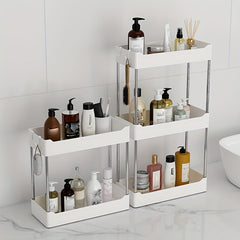 Countertop Bathroom Shelf Slim Storage Rack - White