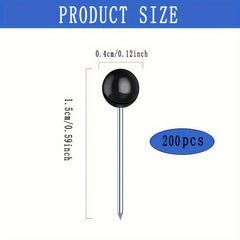 200pcs Small Round Ball Head Decorative Push Pins for Travel Map Art