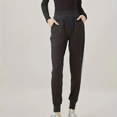  Colorblock Stripe Print High Stretch Trousers