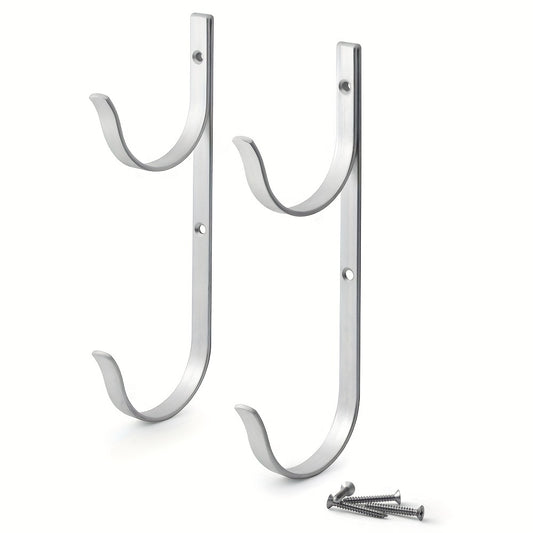 Aluminium Pool Pole Hangers 2 Pack with 4 Nails