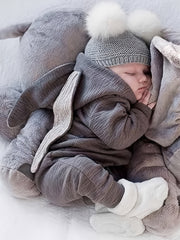 Newborn Bunny Ears Hooded Jumpsuit