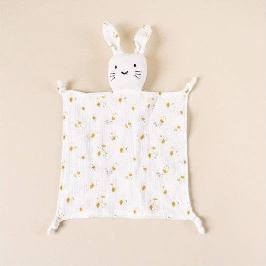 Baby Cotton Muslin Bib Teething Towel Doll Rabbit Toy