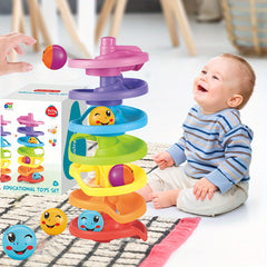 Ball Drop and Roll Tower Toy for 6M Kids