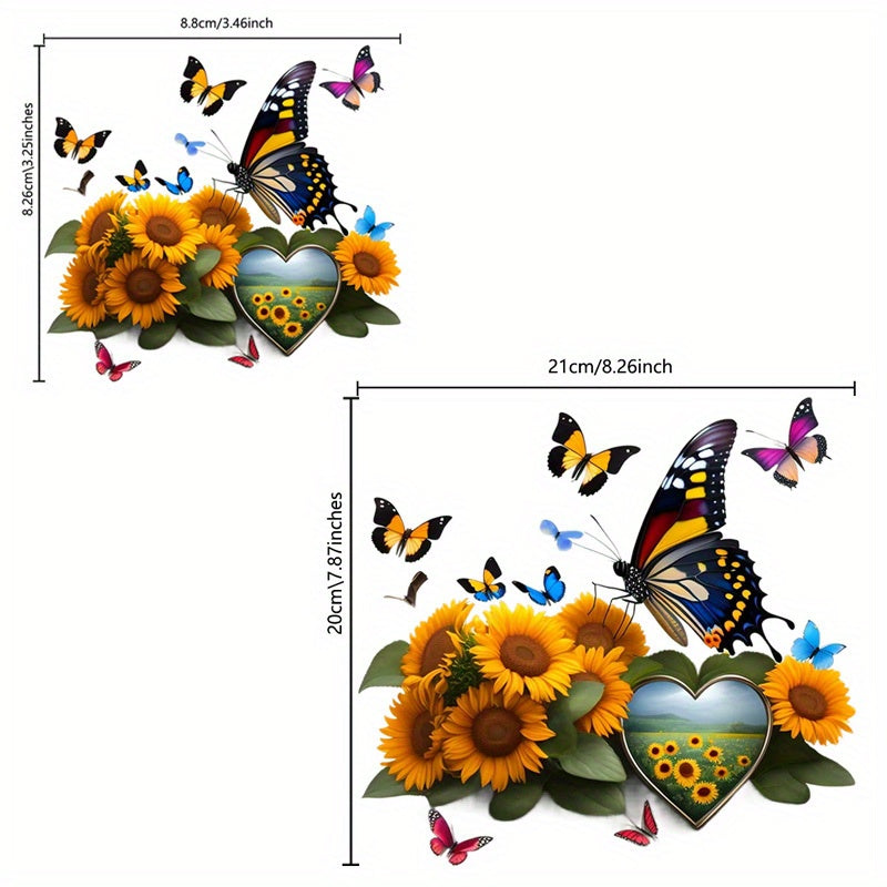 Sunflower Butterfly Pattern Iron on Patches Heat Transfer Sticker DIY