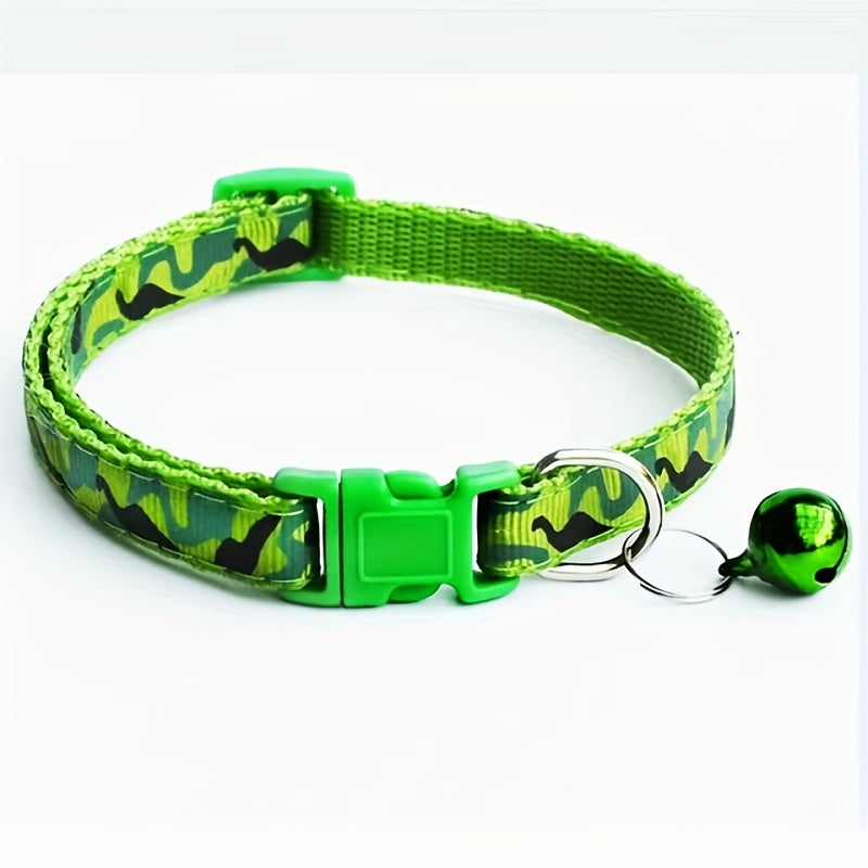 Camo Pet Collar with Bell for Cats & Dogs