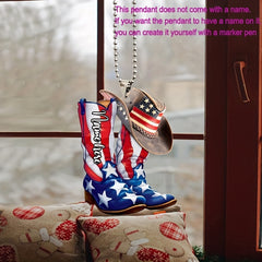 American Flag Hat Boots Pendant Decoration Set
