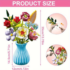 Flower Bouquet Building Blocks Set DIY Decoration Unique Gift