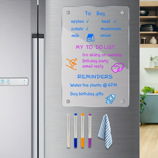 20x30 Acrylic Magnet Dry Erase Board Fridge Calendar with 4 Markers
