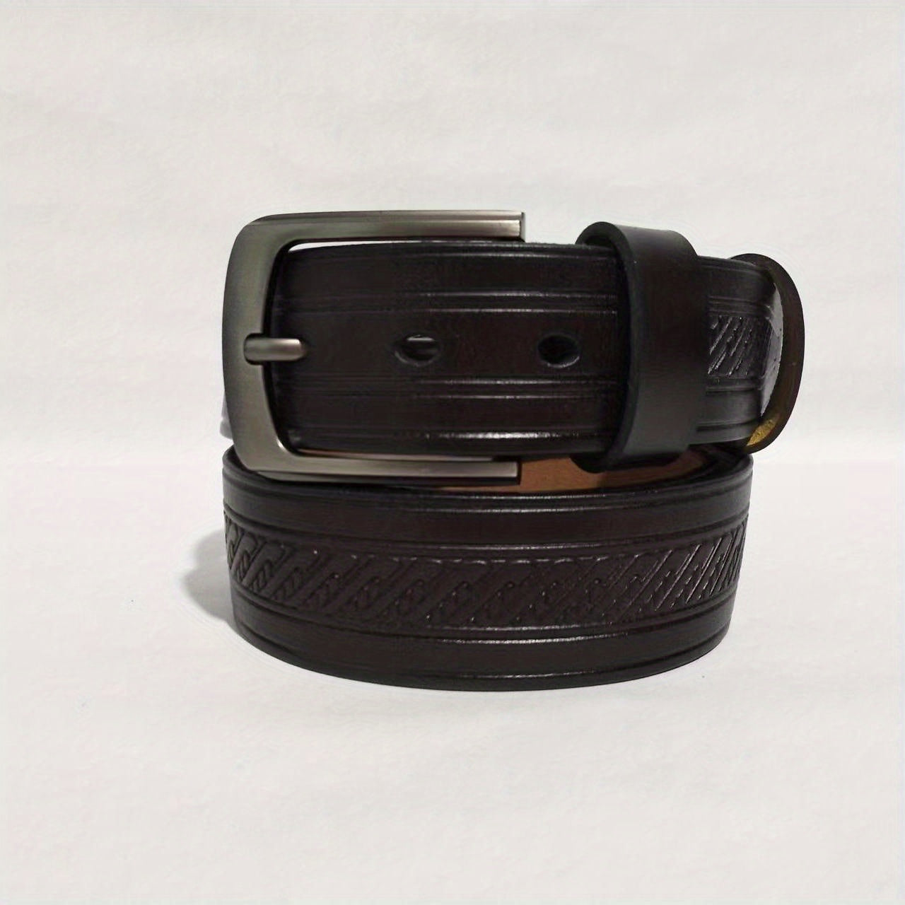 Men's Vintage Plaid Pattern Business Belt