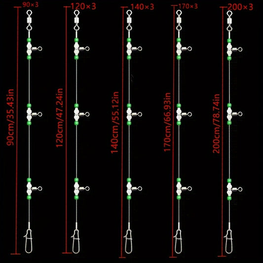 2pcs Nylon Line Luminous Beads Swivels Fishing Tackle