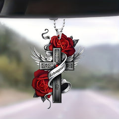 2D Acrylic Rose Flower Car Accessories - Rearview Mirror & Bag Beautification