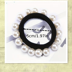 2pcs Pearl Hair Rope Head Accessories