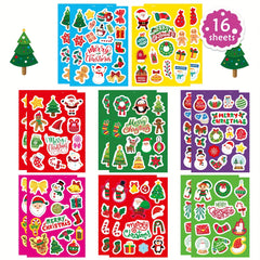 Christmas Sticker Pack Non-Repeating Holiday Designs Self-Adhesive Decals