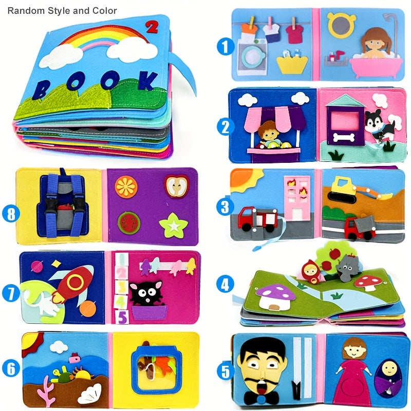Montessori Busy Board 3D Sensory Story Cloth Book