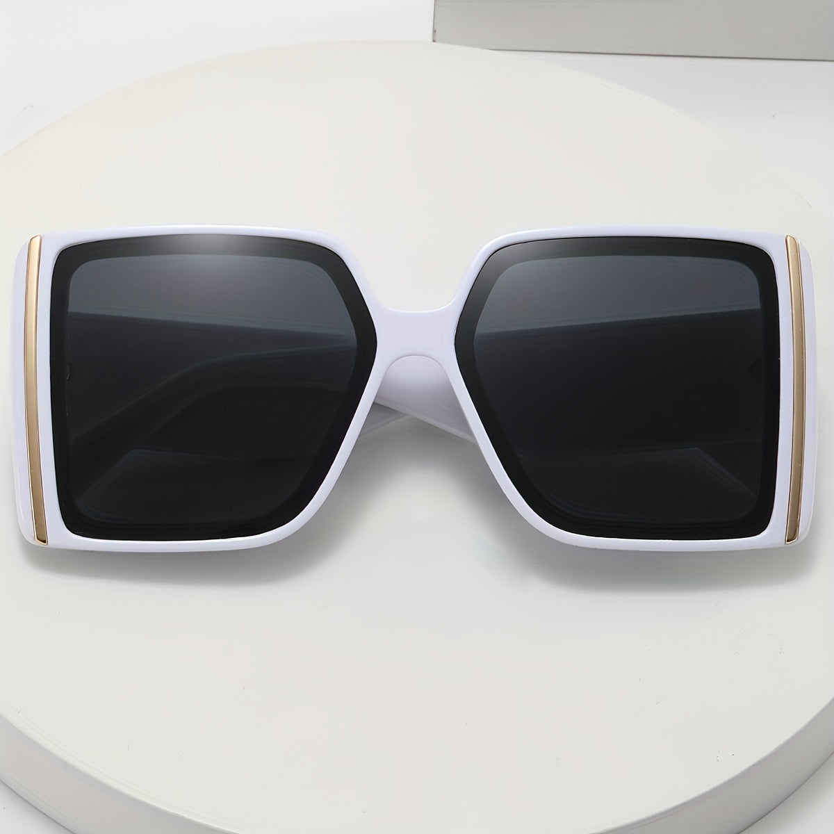 Oversized Square Frame Sunglasses Y2K Hiphop Block Glasses UV400