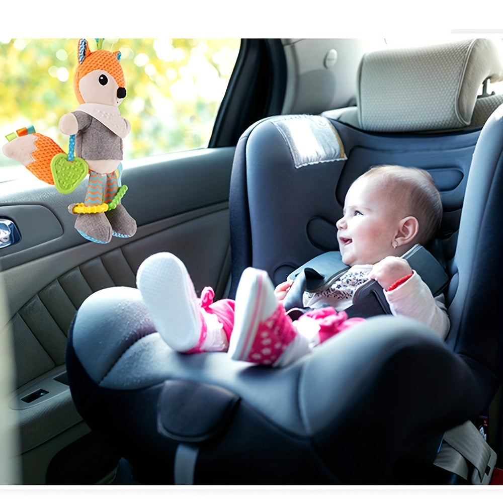 Fox Rattle Plush Car Seat Travel Toy for Toddler