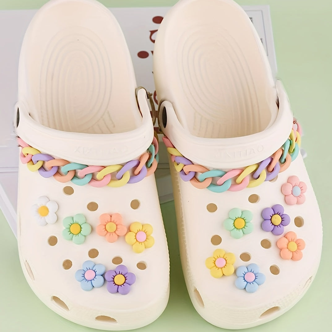 30pcs Flower Shoe Charms for DIY Shoes Pins Kids Adults