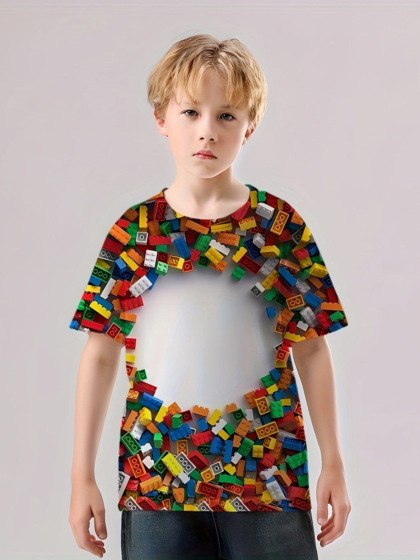 Kids 3D Print Summer T Shirt - Outdoor Fun
