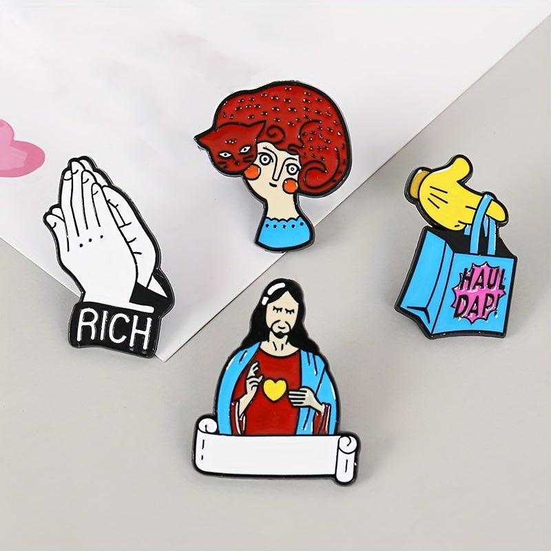 Greek Character Image Brooch Funny Pin for Men