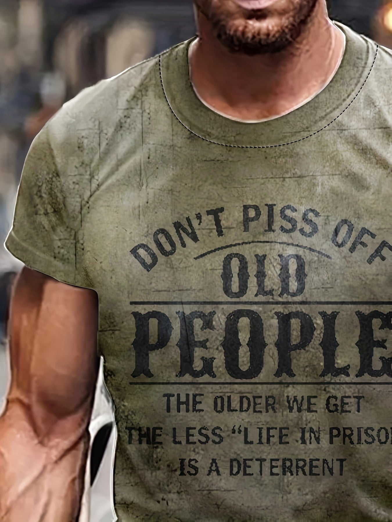 Old People Pattern Print Men's Short Sleeve Comfy T-shirt