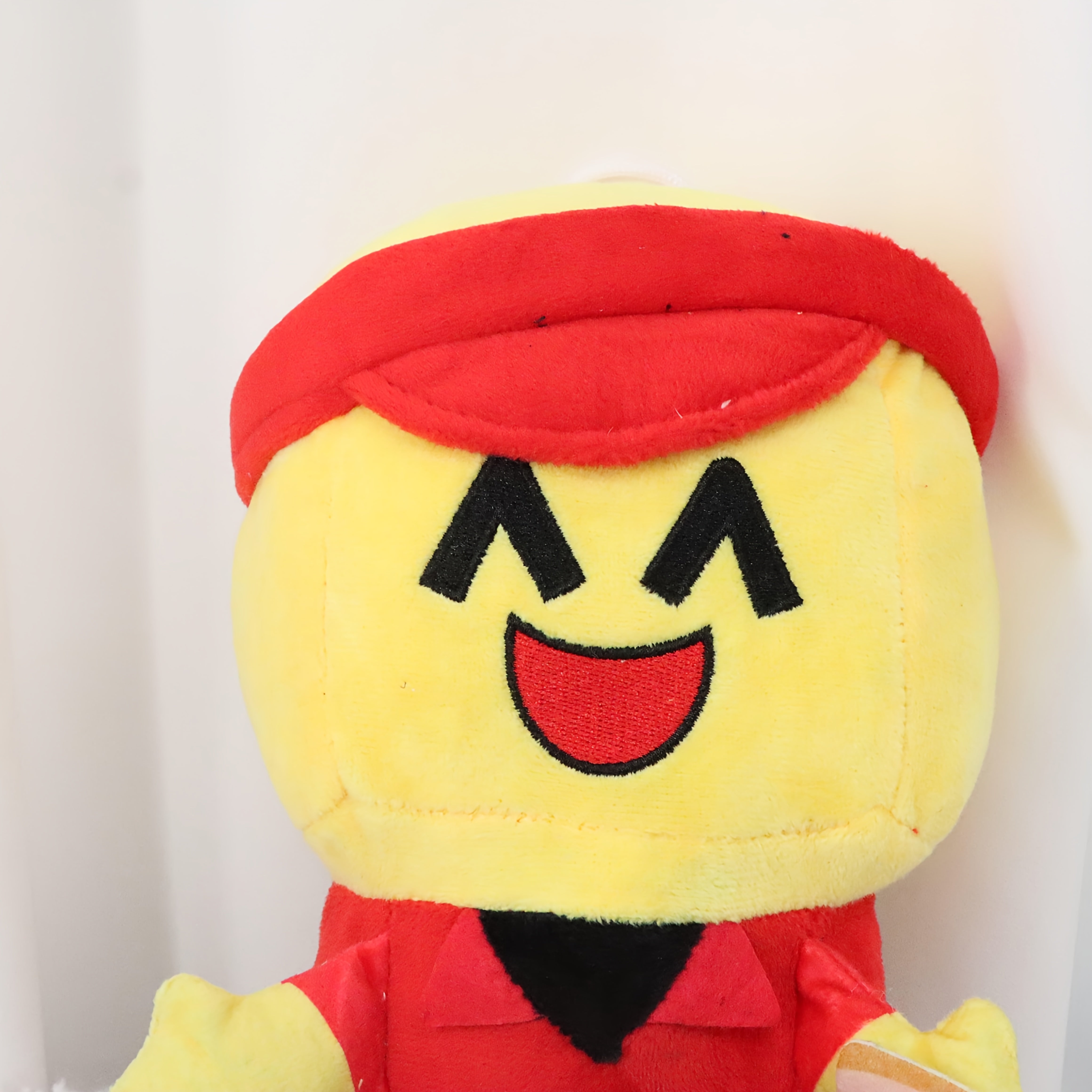 UNSNURNOCH 24 Anime Pillow Doll Plush with Smiling Face Soft Yellow & Red