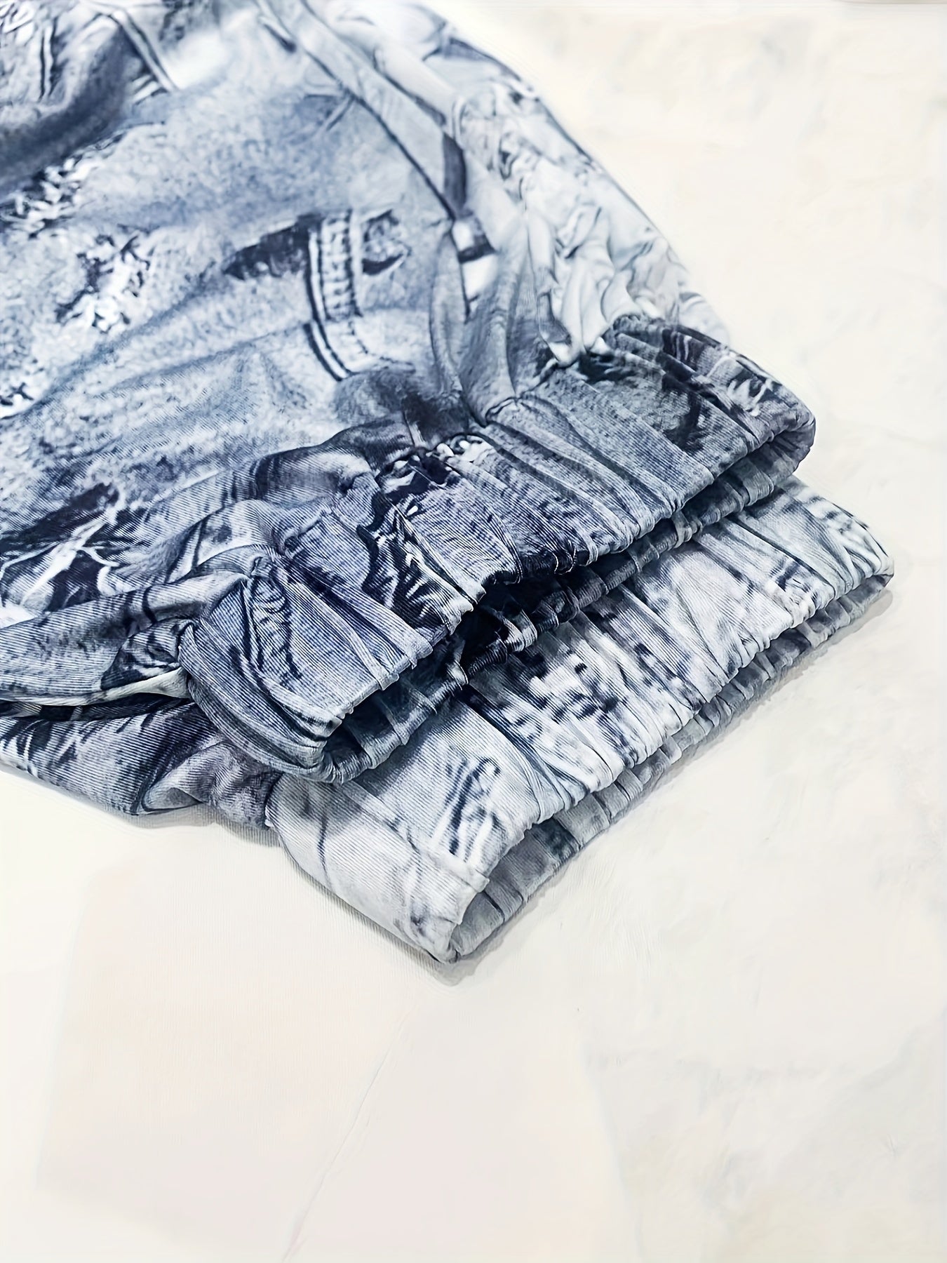  3D Print Tapered Leg Pants With Pockets