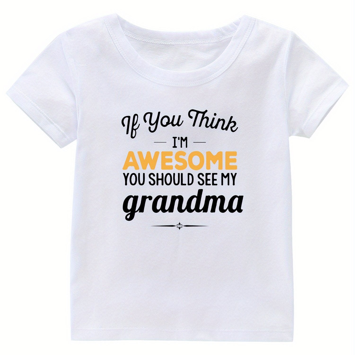 Grandma Print Girl's Cotton T shirt for Summer
