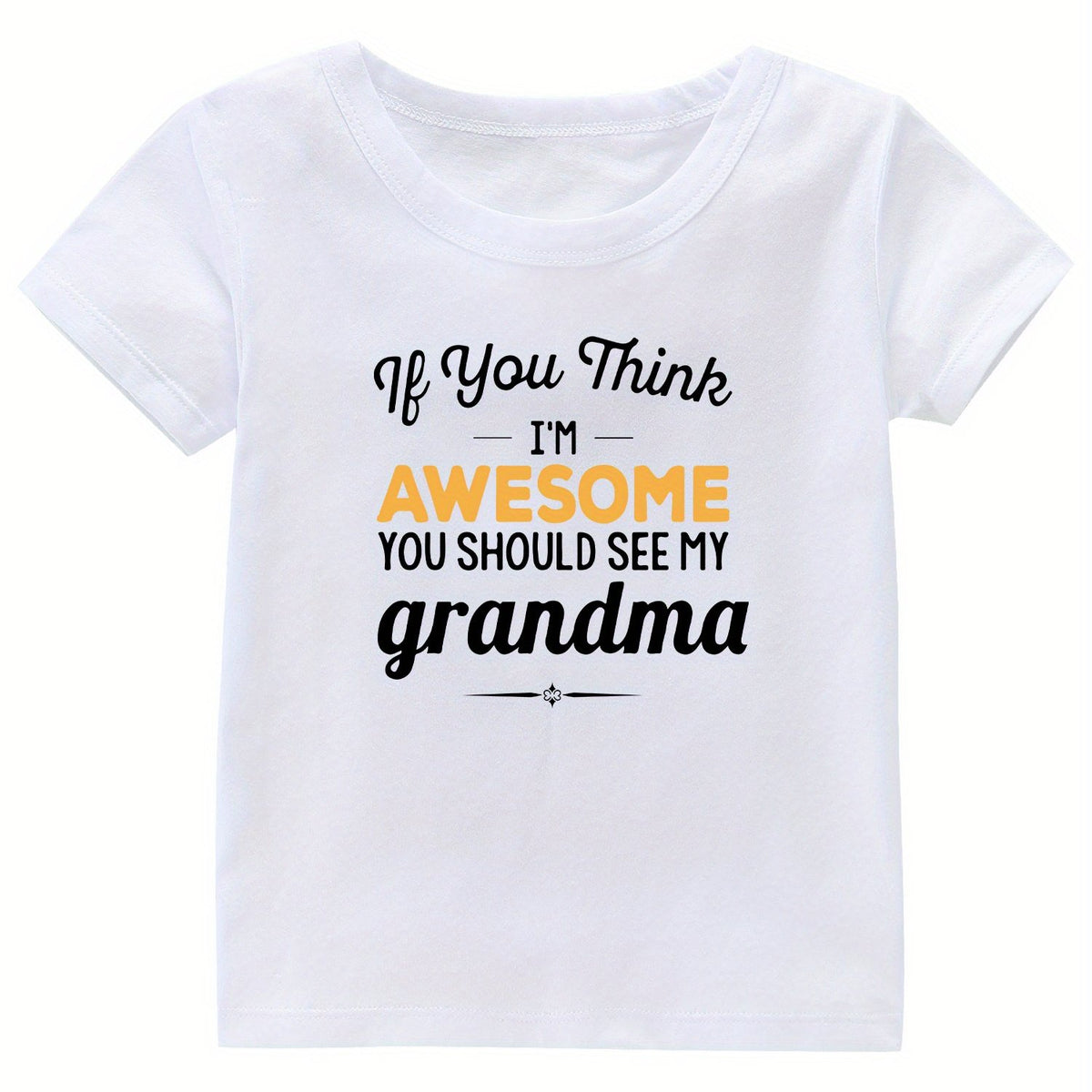 Grandma Print Girl's Cotton T shirt for Summer