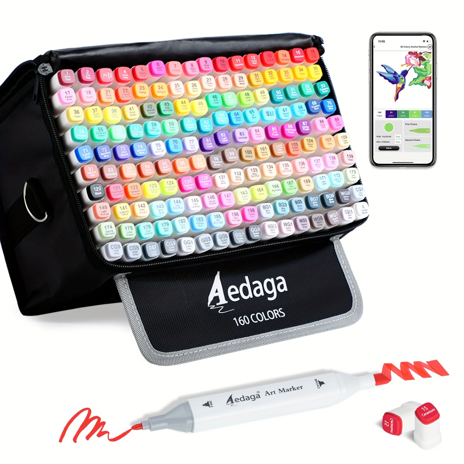 Alcohol Markers Dual Tip Art Markers with Kickstand Case