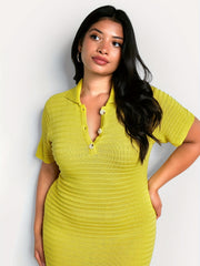  Ribbed Short Sleeve Maxi Dress