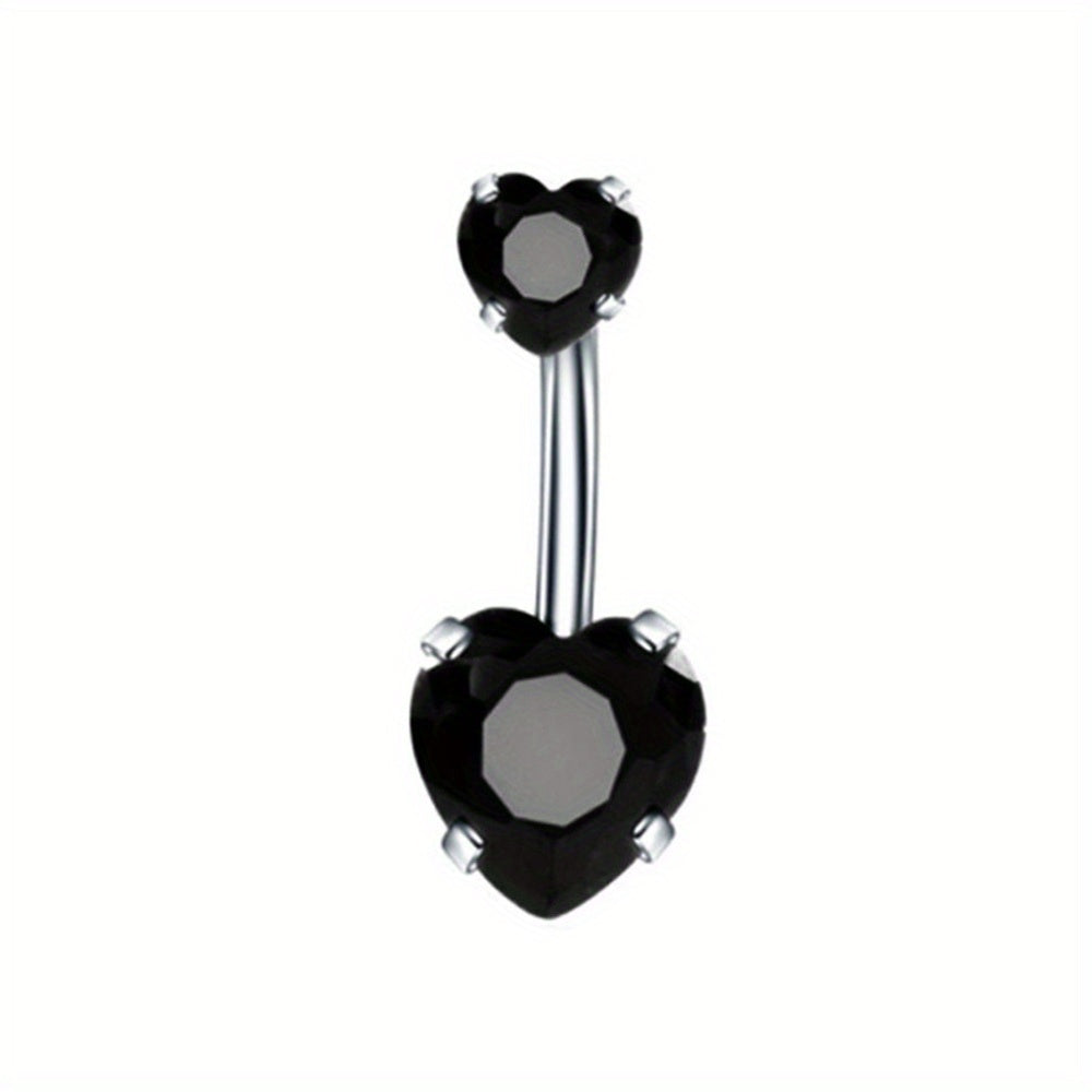 Colorful Zircon Belly Button Ring Stainless Steel Piercing Jewelry