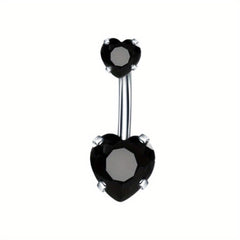 Colorful Zircon Belly Button Ring Stainless Steel Piercing Jewelry