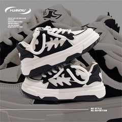 HUANQIU Lace-up Platform Skate Shoes for Women
