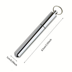 Pocket Toothpick Holder Metal Pill Box Key Ring Portable