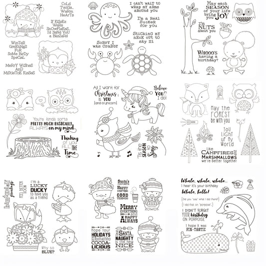 Cartoon Animals Clear Stamp for DIY Scrapbooking Card Making