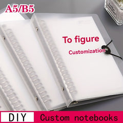 Customizable Spiral Notebook Plain Ruled Diary Soft Cover