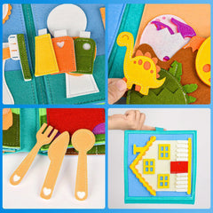 Kids Busy Board Toy Set Felt Educational House
