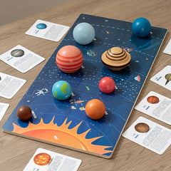 Wooden Solar System Model Board Planets Educational Learning Toy