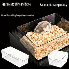 Transparent Extra Large Hamster Bathroom with Urinal and Bath Tub