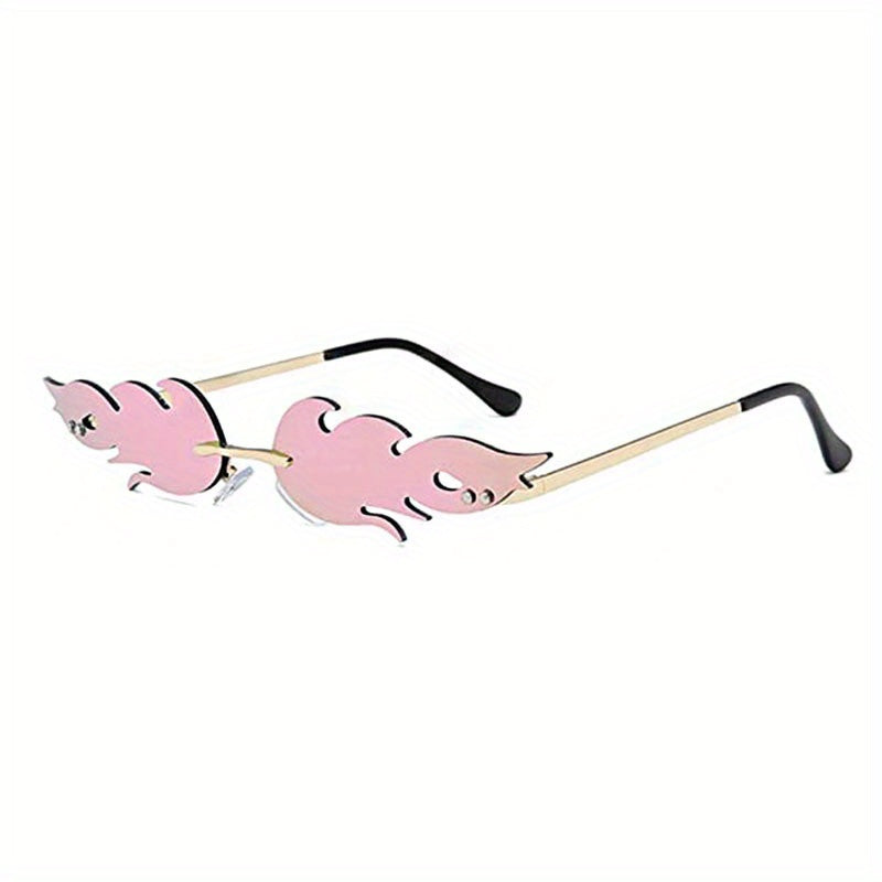 Flame Rimless Cycling Sunglasses UV Protected Eyewear