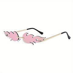 Flame Rimless Cycling Sunglasses UV Protected Eyewear