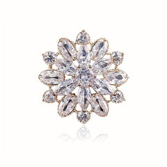 Zircon Snowflake Brooch for Prom, Elegant Men's Gift for Women